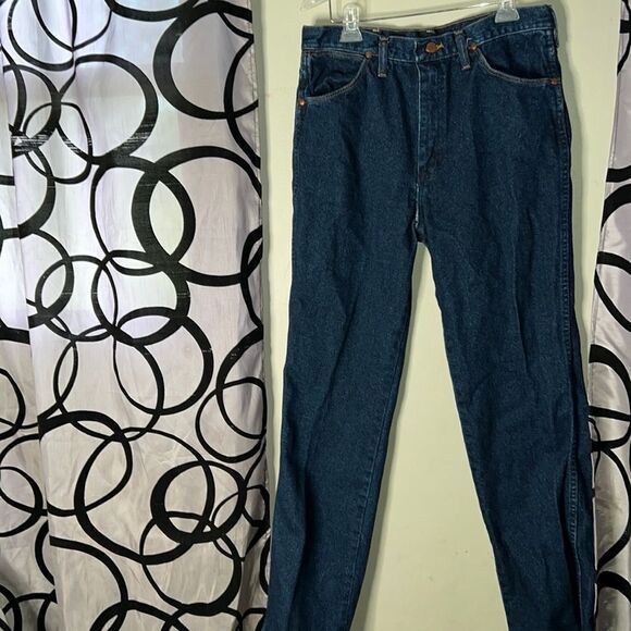 Vintage Wrangler Jeans Mens 33x32 Blue 936DEN Cowboy Slim Denim Rodeo Tag 35x32 - Picture 1 of 13